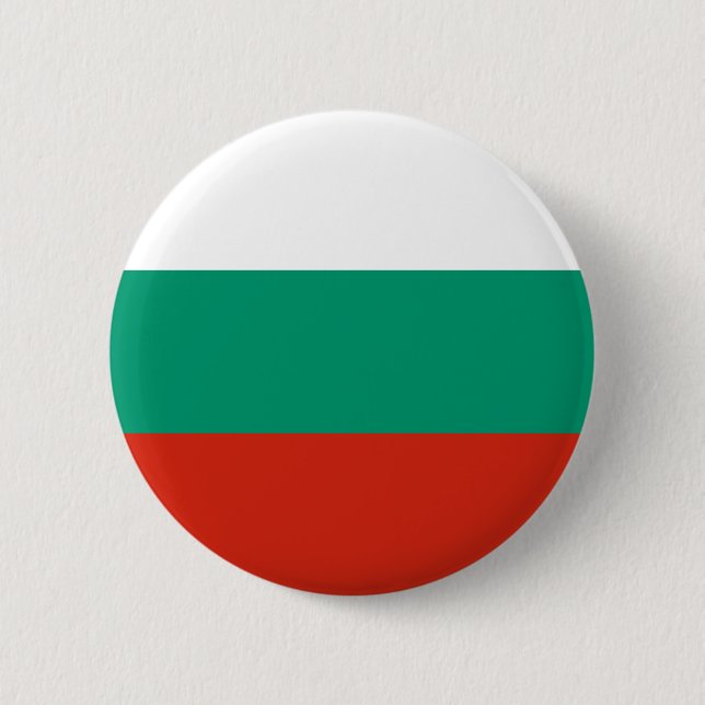 Chapa Redonda De 5 Cm Bandera de Bulgaria o búlgara (Anverso)