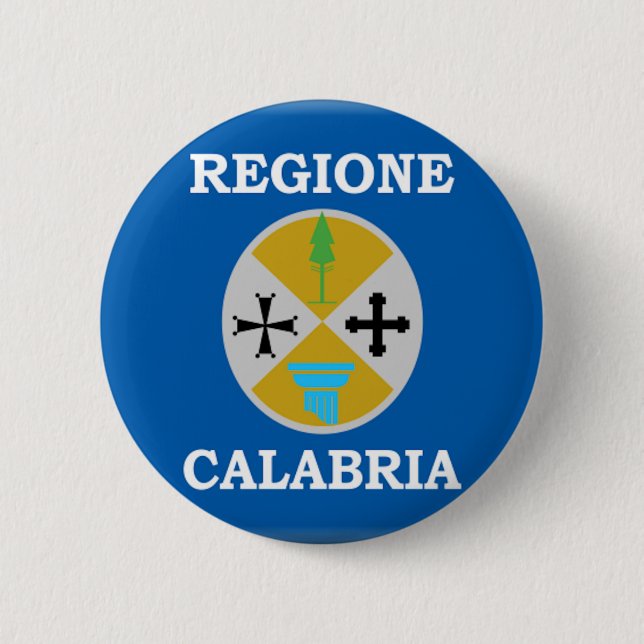 Chapa Redonda De 5 Cm Bandera de Calabria (Italia) (Anverso)