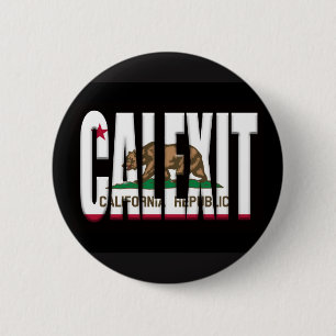 Chapa Redonda De 5 Cm Bandera de Calexit y California