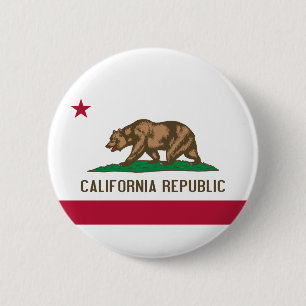 Chapa Redonda De 5 Cm Bandera de California