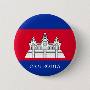 Chapa Redonda De 5 Cm Bandera de Camboya