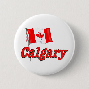 Chapa Redonda De 5 Cm Bandera de Canadá - Calgary