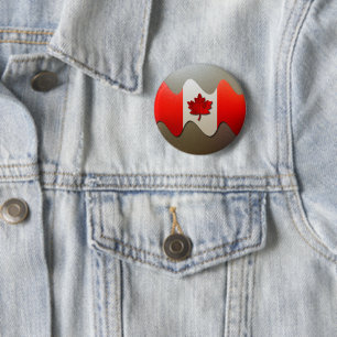 Chapa Redonda De 5 Cm Bandera de Canadá cromada por Shirley Taylor