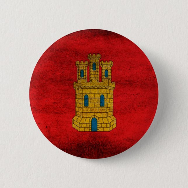 Chapa Redonda De 5 Cm Bandera de Castilla Pin (Anverso)