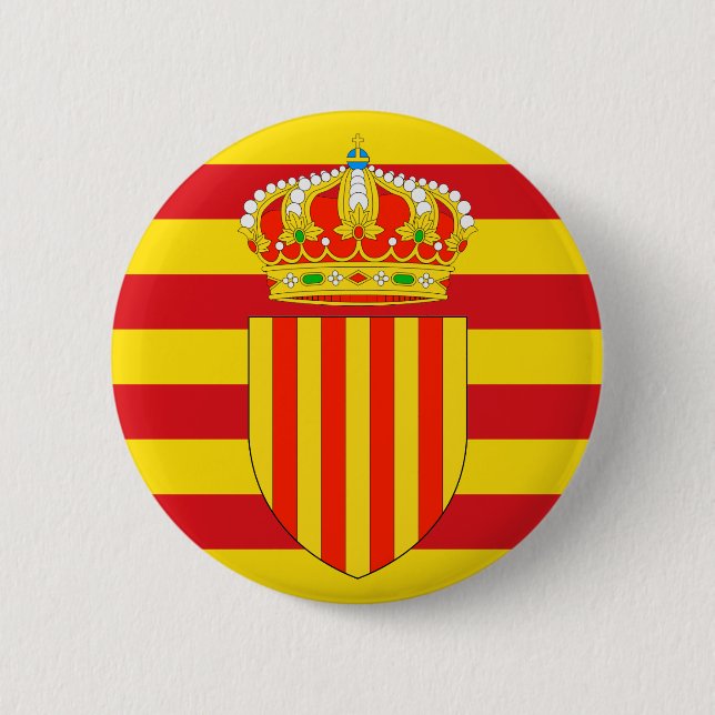 Chapa Redonda De 5 Cm Bandera de Cataluña (Anverso)
