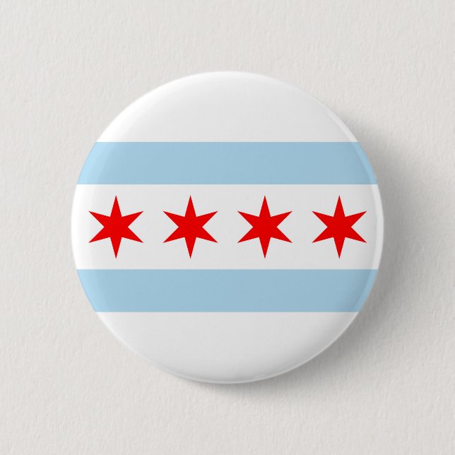 Chapa Redonda De 5 Cm Bandera de Chicago (Anverso)