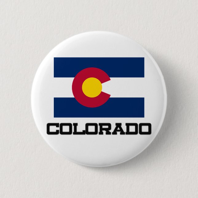 Chapa Redonda De 5 Cm Bandera de Colorado (Anverso)