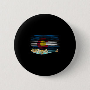 Chapa Redonda De 5 Cm Bandera de Colorado Trucha Marrón Pesca con Mosca