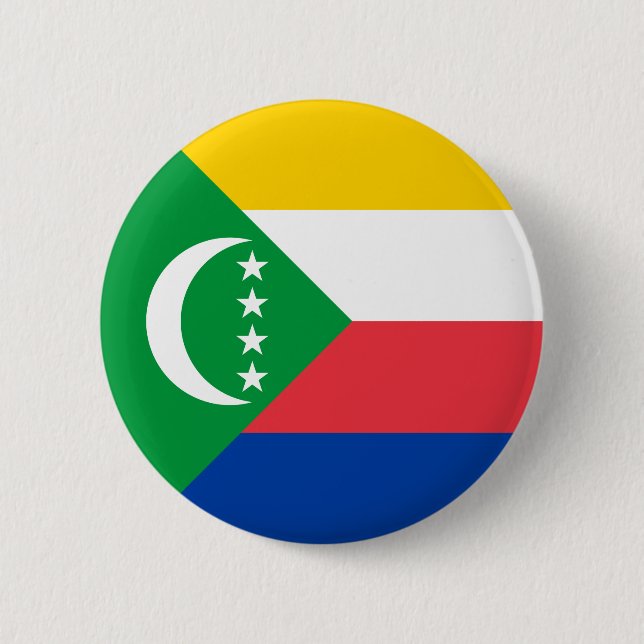 Chapa Redonda De 5 Cm Bandera de Comoras (Anverso)