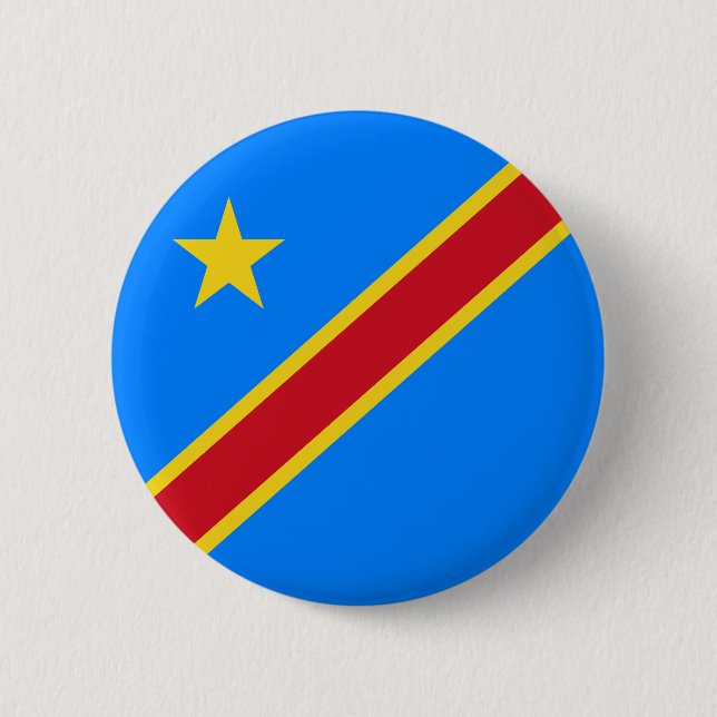 Chapa Redonda De 5 Cm Bandera de Congo Kinshasa (Anverso)