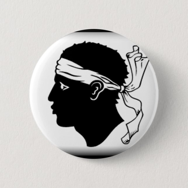 Chapa Redonda De 5 Cm Bandera de Córcega Francia (Anverso)