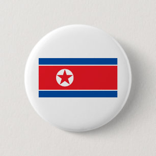 Chapa Redonda De 5 Cm Bandera de Corea del Norte