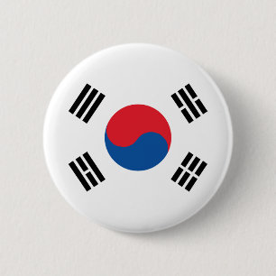 Chapa Redonda De 5 Cm Bandera de Corea del Sur