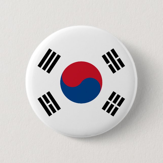 Chapa Redonda De 5 Cm Bandera de Corea del Sur (Anverso)