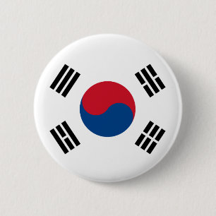 Chapa Redonda De 5 Cm Bandera de Corea del Sur