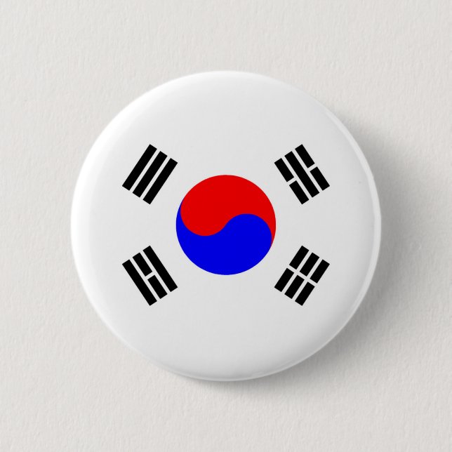 Chapa Redonda De 5 Cm Bandera de Corea del Sur (Anverso)