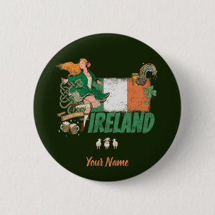 Chapa Redonda De 5 Cm Bandera de cosecha de Irlanda San Patricio