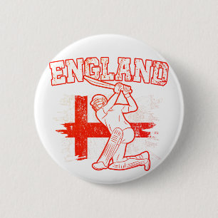 Chapa Redonda De 5 Cm Bandera de Cricket Inglaterra, Inglaterra