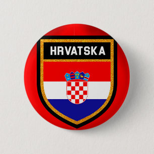 Chapa Redonda De 5 Cm Bandera de Croacia