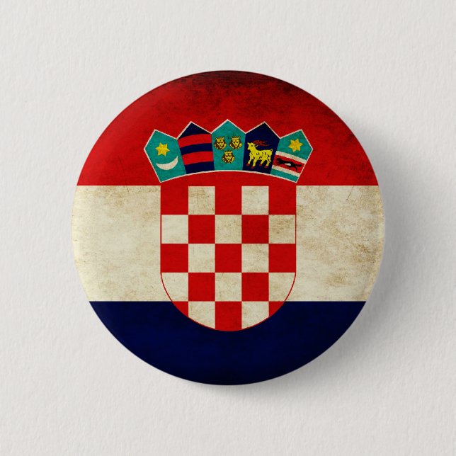 Chapa Redonda De 5 Cm Bandera de Croacia (Anverso)