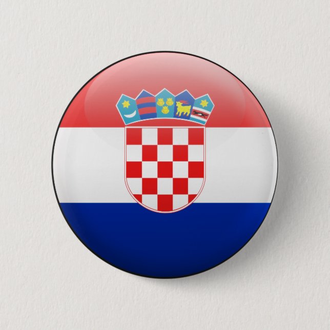 Chapa Redonda De 5 Cm Bandera de Croacia (Anverso)