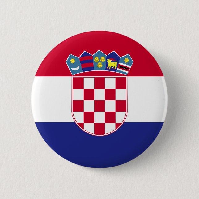 Chapa Redonda De 5 Cm Bandera de Croacia (Anverso)