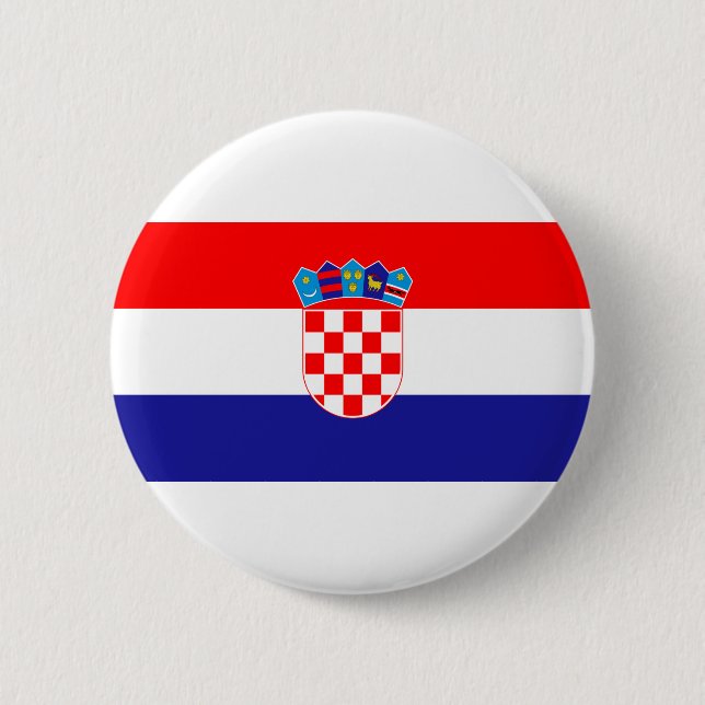 Chapa Redonda De 5 Cm Bandera de Croacia (Anverso)
