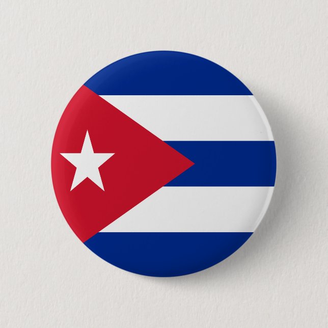 Chapa Redonda De 5 Cm Bandera de Cuba (Anverso)