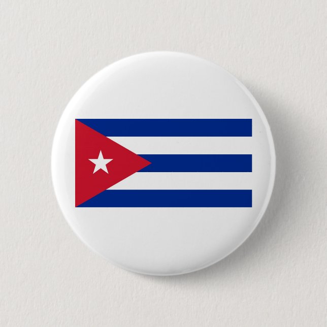 Chapa Redonda De 5 Cm Bandera de Cuba (Anverso)