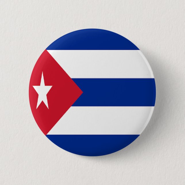 Chapa Redonda De 5 Cm Bandera de Cuba (Anverso)