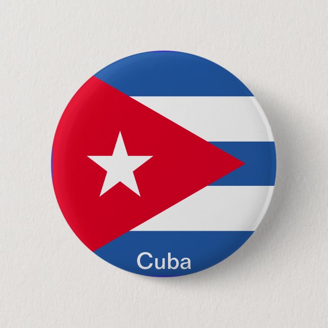 Chapa Redonda De 5 Cm Bandera de Cuba (Anverso)