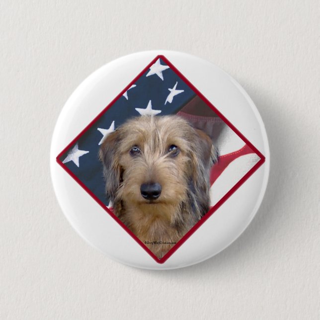 Chapa Redonda De 5 Cm Bandera de Dachshund 2 (Anverso)