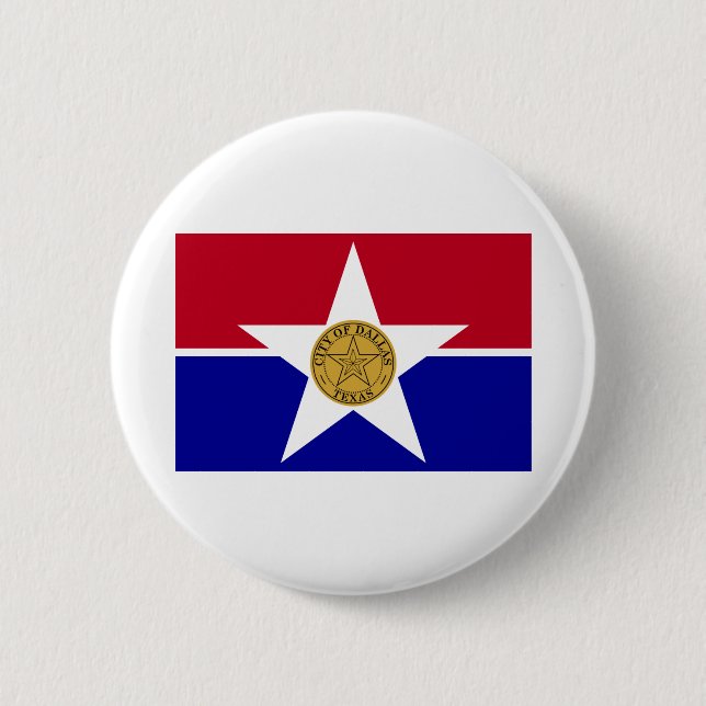 Chapa Redonda De 5 Cm Bandera de Dallas Texas (Anverso)