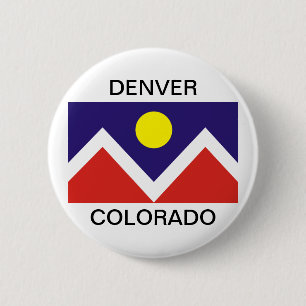 Chapa Redonda De 5 Cm Bandera de Denver, Colorado