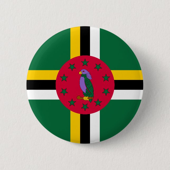 Chapa Redonda De 5 Cm Bandera de Dominica (Anverso)