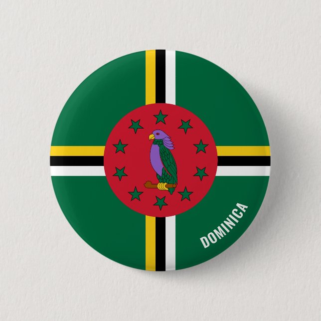 Chapa Redonda De 5 Cm Bandera de Dominica Encantadora Patriótica (Anverso)