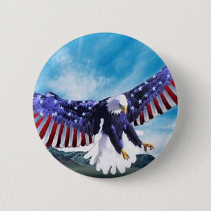 Chapa Redonda De 5 Cm Bandera de Eagle