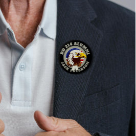 Chapa Redonda De 5 Cm Bandera de Eagle Emblem USA | Monograma de ex-alum