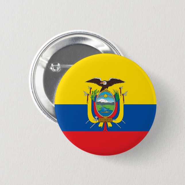 Chapa Redonda De 5 Cm Bandera de Ecuador (Anverso y reverso)