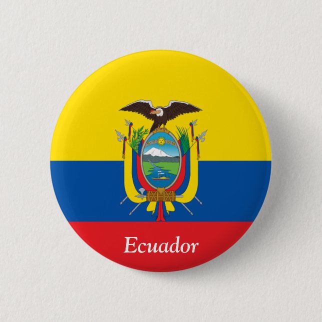Chapa Redonda De 5 Cm Bandera de Ecuador (Anverso)