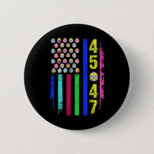 Chapa Redonda De 5 Cm Bandera de EE. UU. Con Huevos Divertidos Trump 45