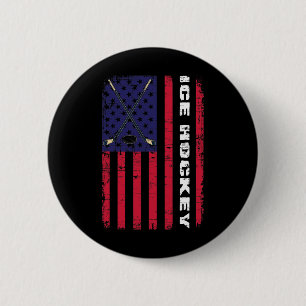 Chapa Redonda De 5 Cm Bandera De Ee. Uu. Deportista De Invierno Hockey O