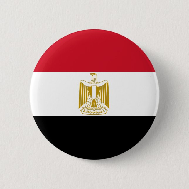 Chapa Redonda De 5 Cm Bandera de Egipto (Anverso)