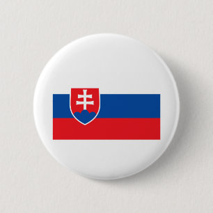 Chapa Redonda De 5 Cm Bandera de Eslovaquia