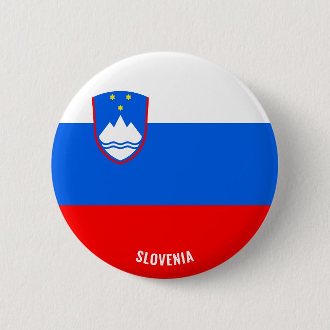 Chapa Redonda De 5 Cm Bandera de Eslovenia pequeña patriótica (Anverso)