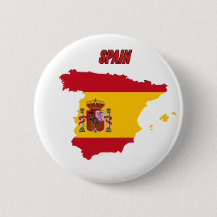 Chapa Redonda De 5 Cm bandera de españa