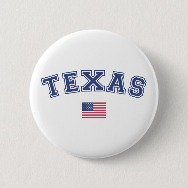 Chapa Redonda De 5 Cm Bandera de Estados Unidos de Texas (Anverso)