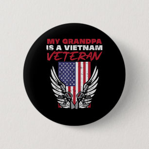 Chapa Redonda De 5 Cm Bandera de Estados Unidos Mi Abuelo Vietnam Vetera