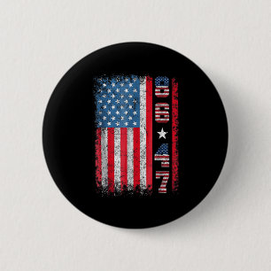 Chapa Redonda De 5 Cm Bandera De Estados Unidos Retro Vintage 86 47 Anti