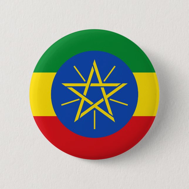 Chapa Redonda De 5 Cm Bandera de Etiopía (Anverso)
